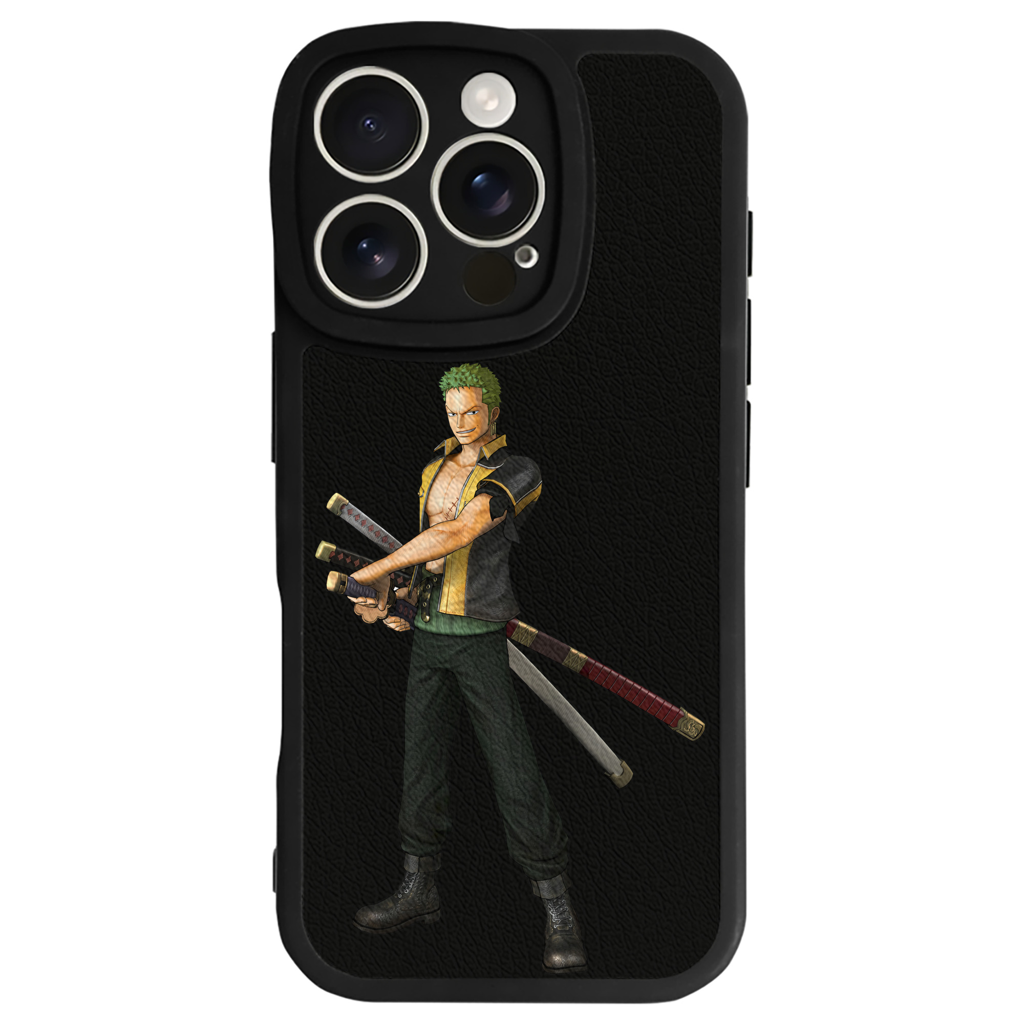 （画像用） ワンピース ロロノア・ゾロ ONE PIECE Roronoa Zoro 【iPhone 16シリーズ対応】シリコンスマホケース（レザー調） 材質：シリコン